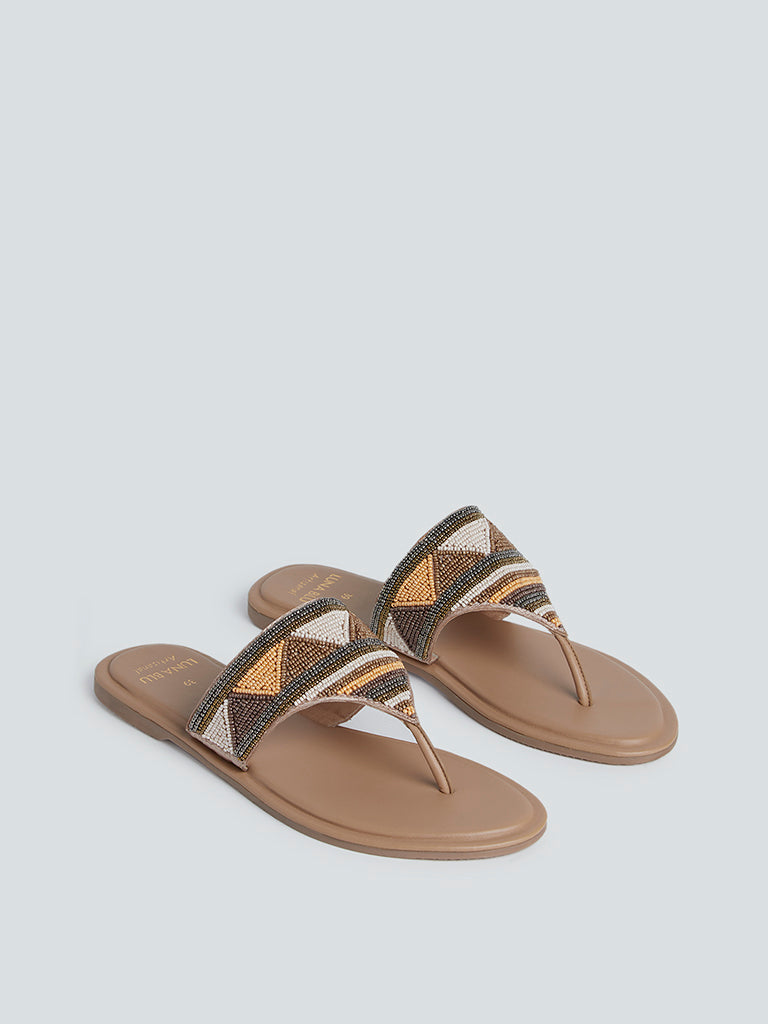 LUNA BLU Multicolour T-Strap Sandals